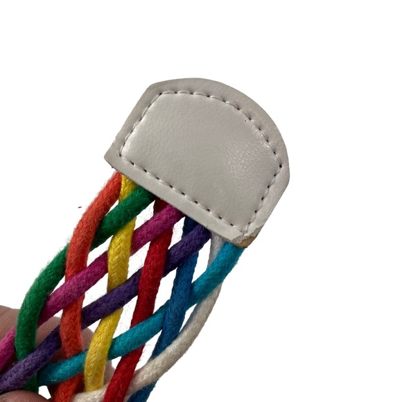 Vintage Rainbow Braided Pride USA Made Belt With Buckle Medium Large M/L LGBTQ+ - Picture 8 of 12